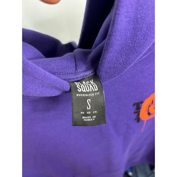 Purple Orange Trippin Smiley Face Drip Graphic Hoodie Oversized S Streetwear Men - Picture 5 of 5